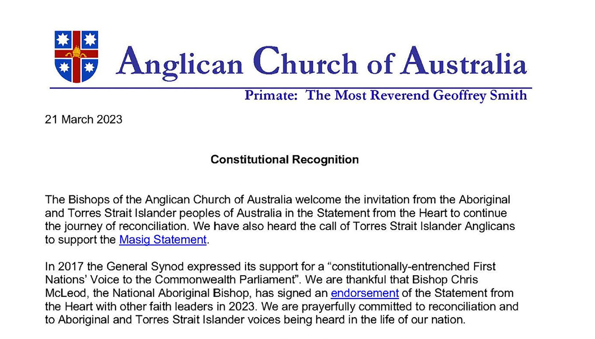 Constitutional Recognition Statement From National Bishops’ Meeting ...