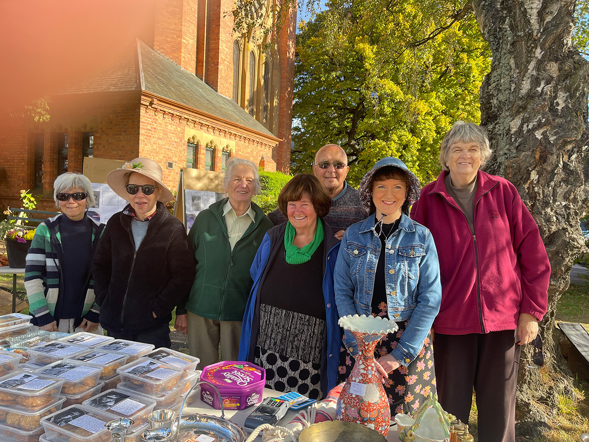 Holy Trinity Launceston volunteers, (L to R): Christina, Regina, Mary, Sally, Dennis, Caroline and Lorraine. © Dennis Mann. Used with permission.