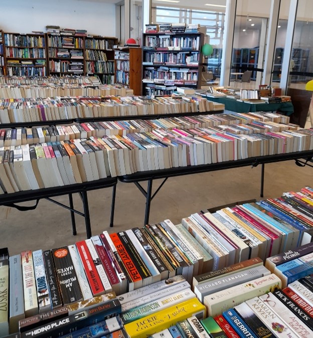 Some of the thousands of books donated to the Mothers Union Book Fair in Hamilton, Victoria. © Christ Church, Hamilton. Used with permission.