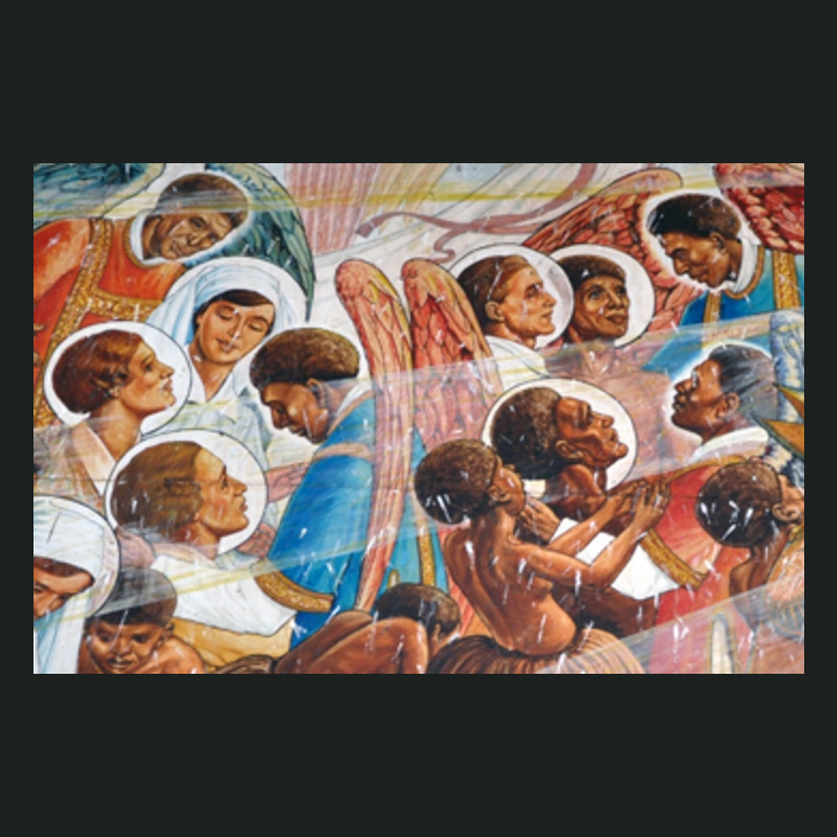 Section of mural from Dogura Cathedral by the Rev’d James Benson, depicting the New Guinea Martyrs.