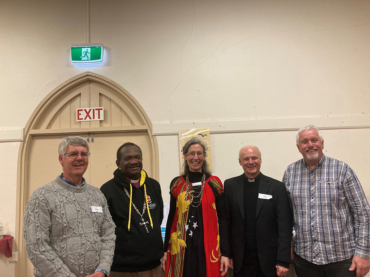 Bishop Reg with members of the South Australian Provincial ABM Committee (L-R) Peter Edson, Meagan Schwarz, Fr Paul Davenport and Peter Burke.