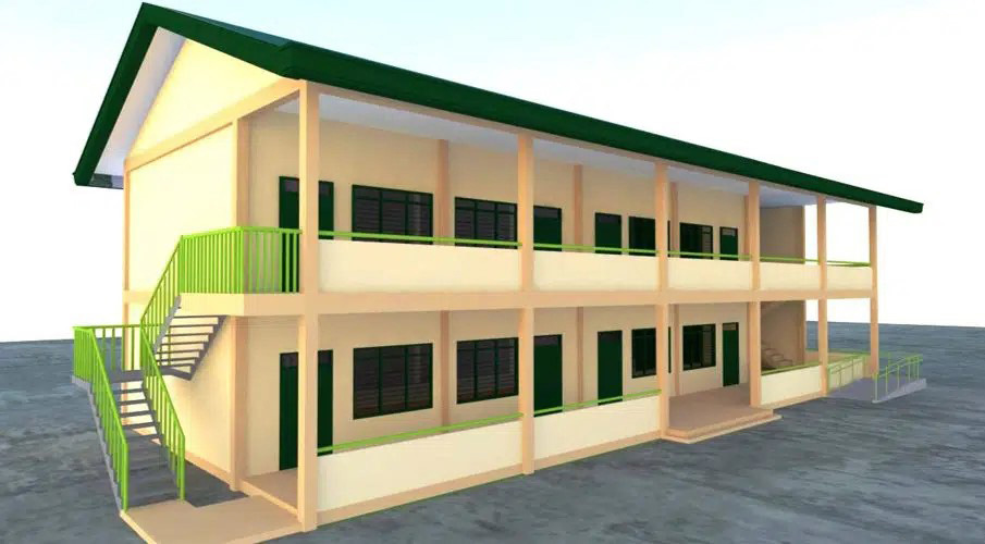 An artist’s impression of the finished school building.