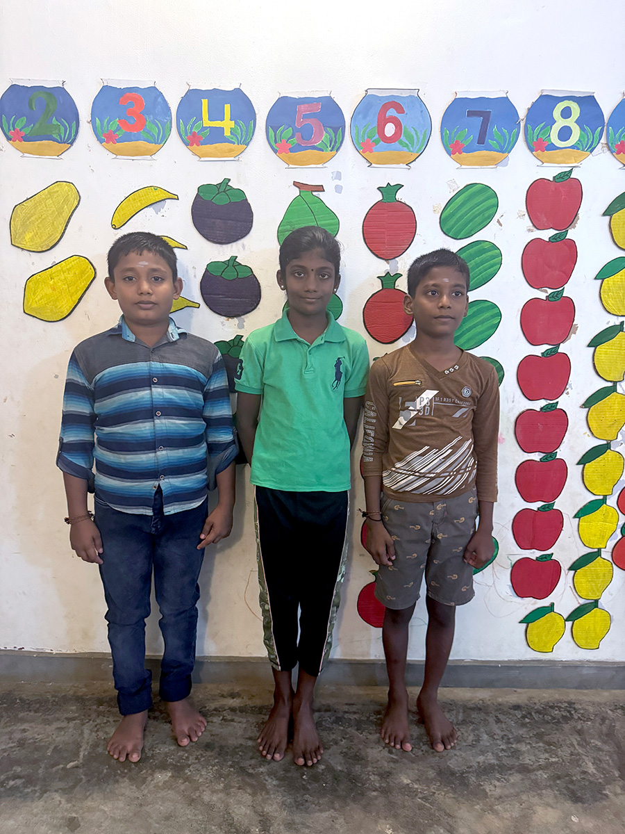 Three students at the Oppuravillam Centre, Sri Lanka. © Diocese of Colombo. Used with permission.