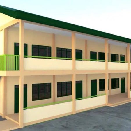 An artist’s impression of the new two-storey classroom block. ©. ECP. Used with permission.