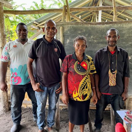 Adult Literacy teachers in Sorovi, Popondota Diocese, with Michael who coordinates the Church Partnership Program. The church’s Agents of Change program helps to build the church’s capacity to deliver programs such as the CPP. © Kate Winney/ABM