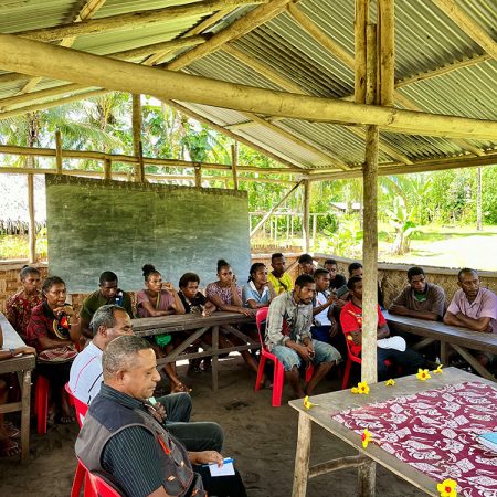 An Adult Literacy Class at Sorovi, Popondota Diocese, Papua New Guinea. © Kate Winney/ABM.