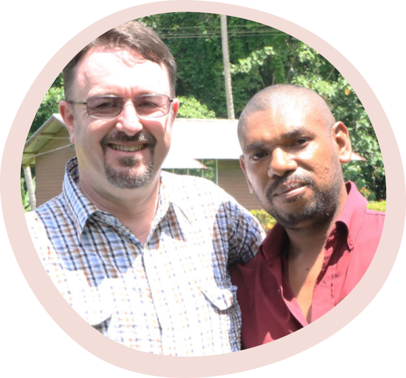 Fr Leki Kambari with ABM’s Robert McLean before his graduation © Nick Mkaronda